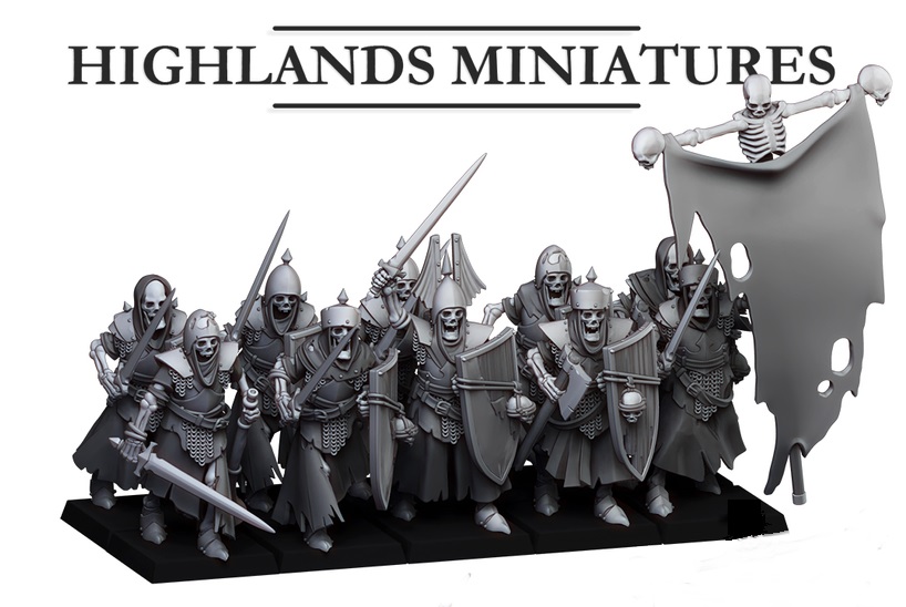 Skeleton Guard with H/Weapon & Shields - 25mm to 32mm - Transylvania