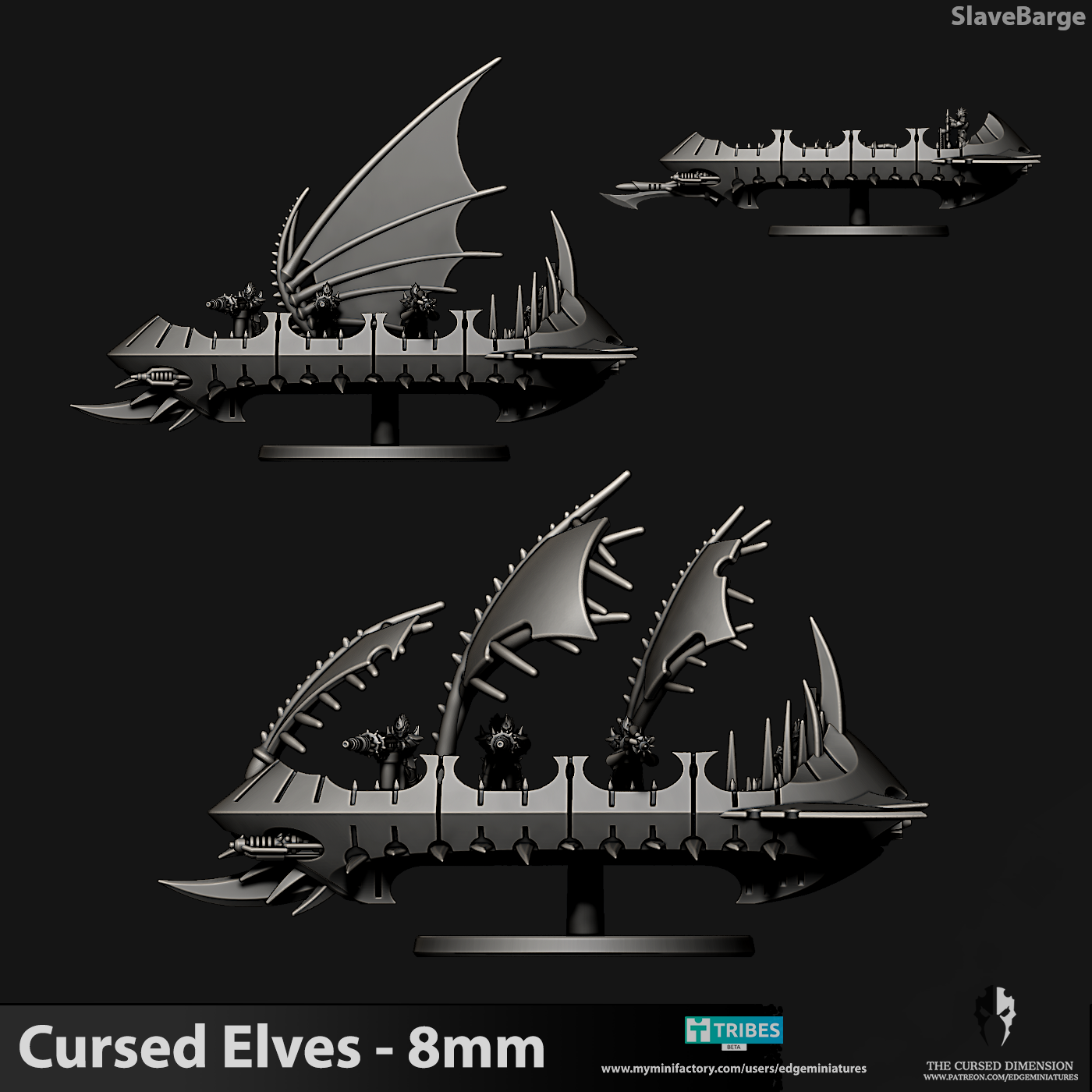 Slave Barges 8mm - Cursed Elves