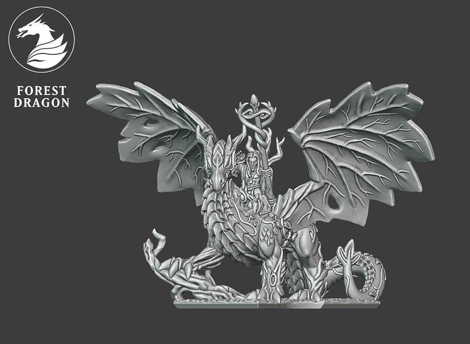 Scorcerer on Dragon - 10mm Wood Elves - Forest Dragon - Warmaster