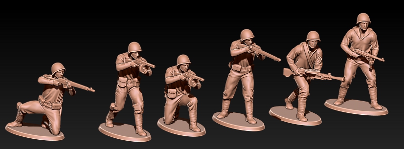 WWII Soviet Marines in Helmets -1/100 - 1/72 OR 1/60