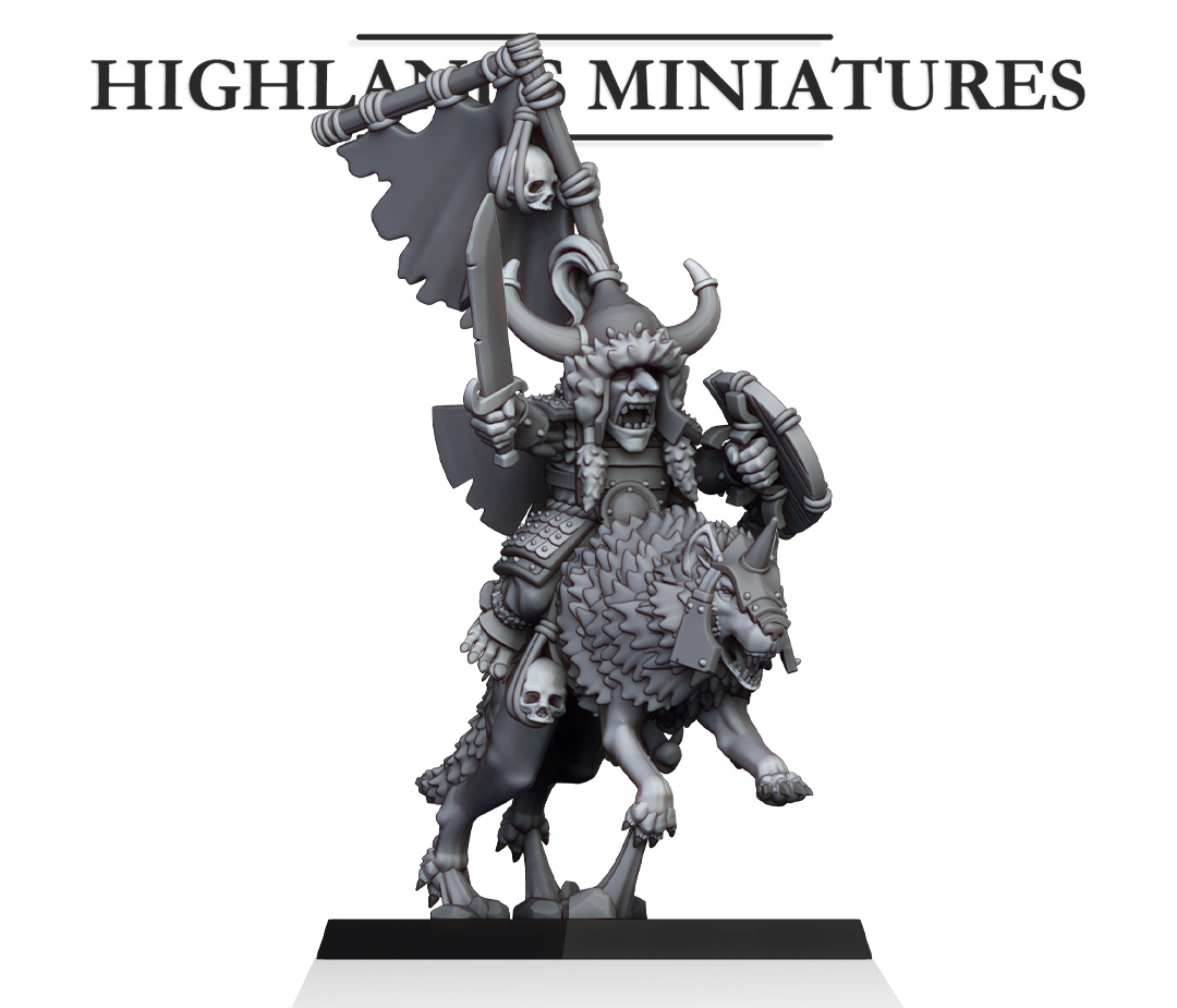 Goblin Khan on Wolf - 28mm to 32mm - Coastal Goblins