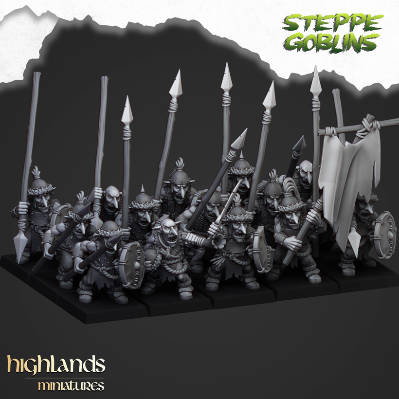 Goblins with Shields & Spears - Steppe Goblins V1