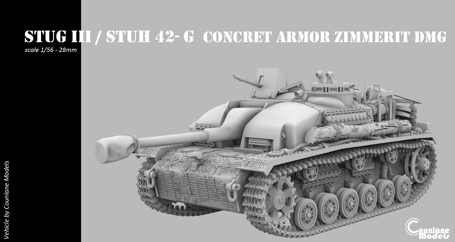 Stug III / stuh 42 G concret armor zimmerit damaged