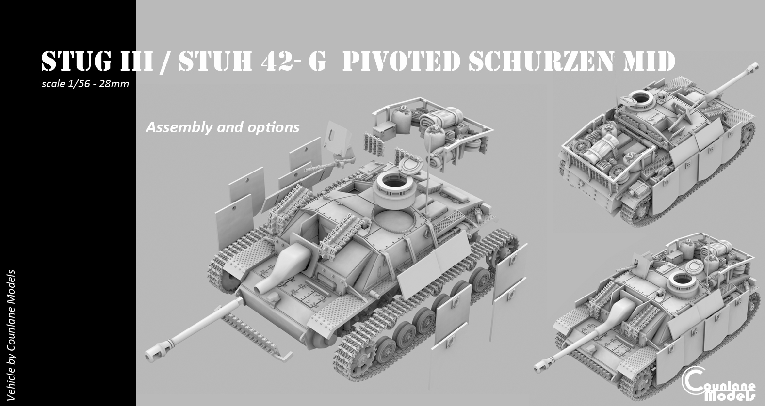 Stug III / Stuh 42 G pivoted schurzen Mid