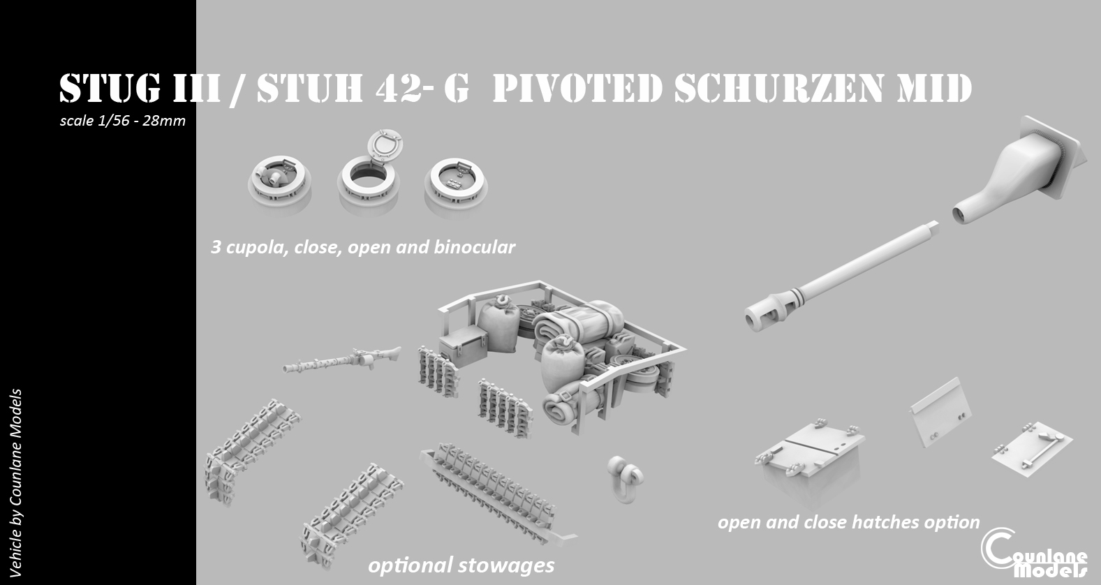 Stug III / Stuh 42 G pivoted schurzen Mid
