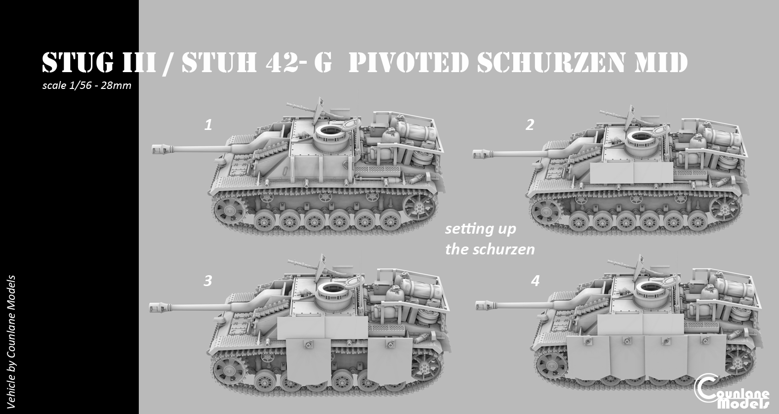 Stug III / Stuh 42 G pivoted schurzen Mid