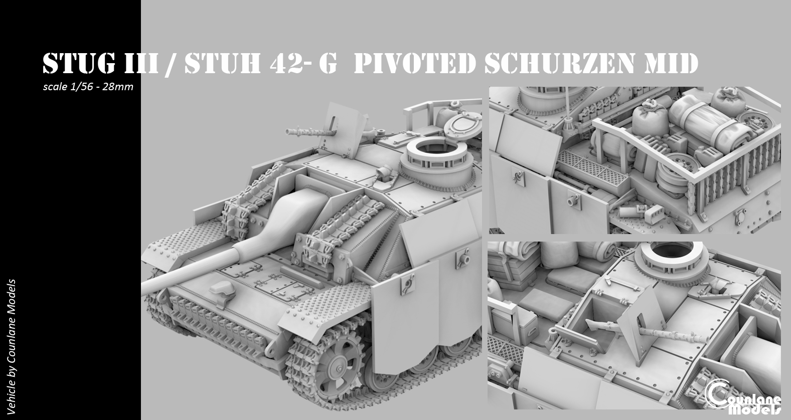 Stug III / Stuh 42 G pivoted schurzen Mid