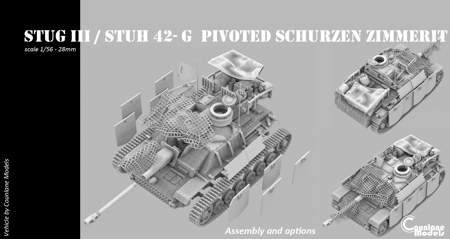 Stug III / Stuh 42 G pivoted schurzen zimmerit