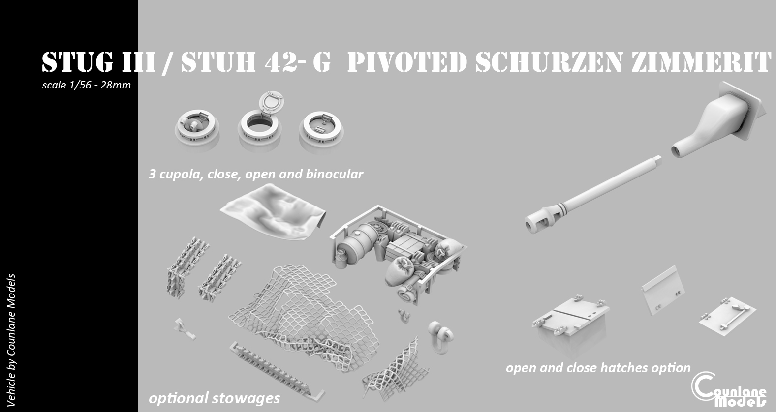 Stug III / Stuh 42 G pivoted schurzen zimmerit