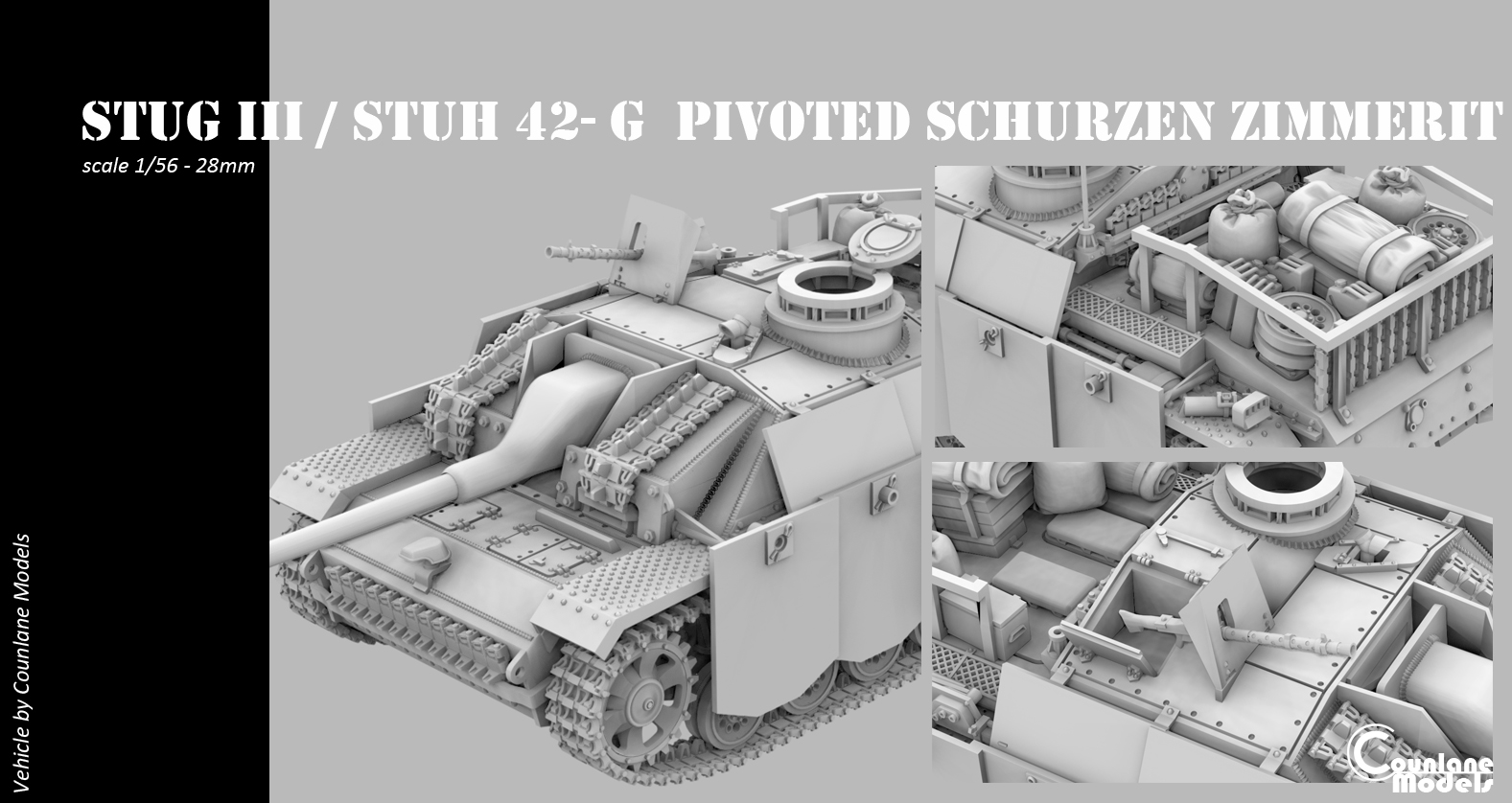 Stug III / Stuh 42 G pivoted schurzen zimmerit