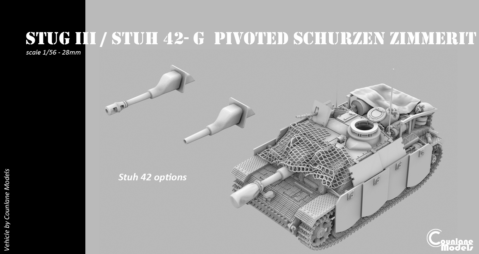Stug III / Stuh 42 G pivoted schurzen zimmerit