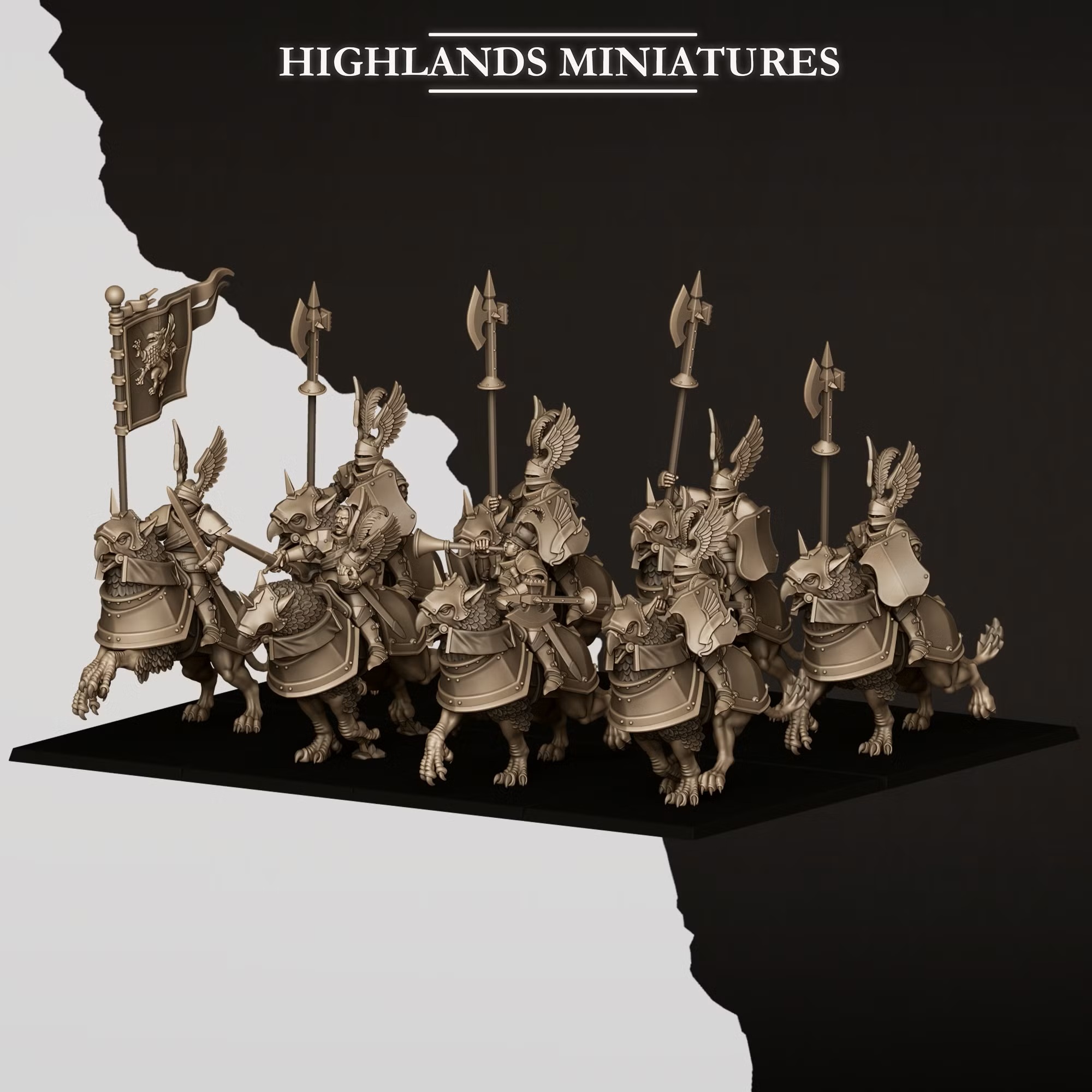 Wingless Gryphons Knights - 25mm to 32mm