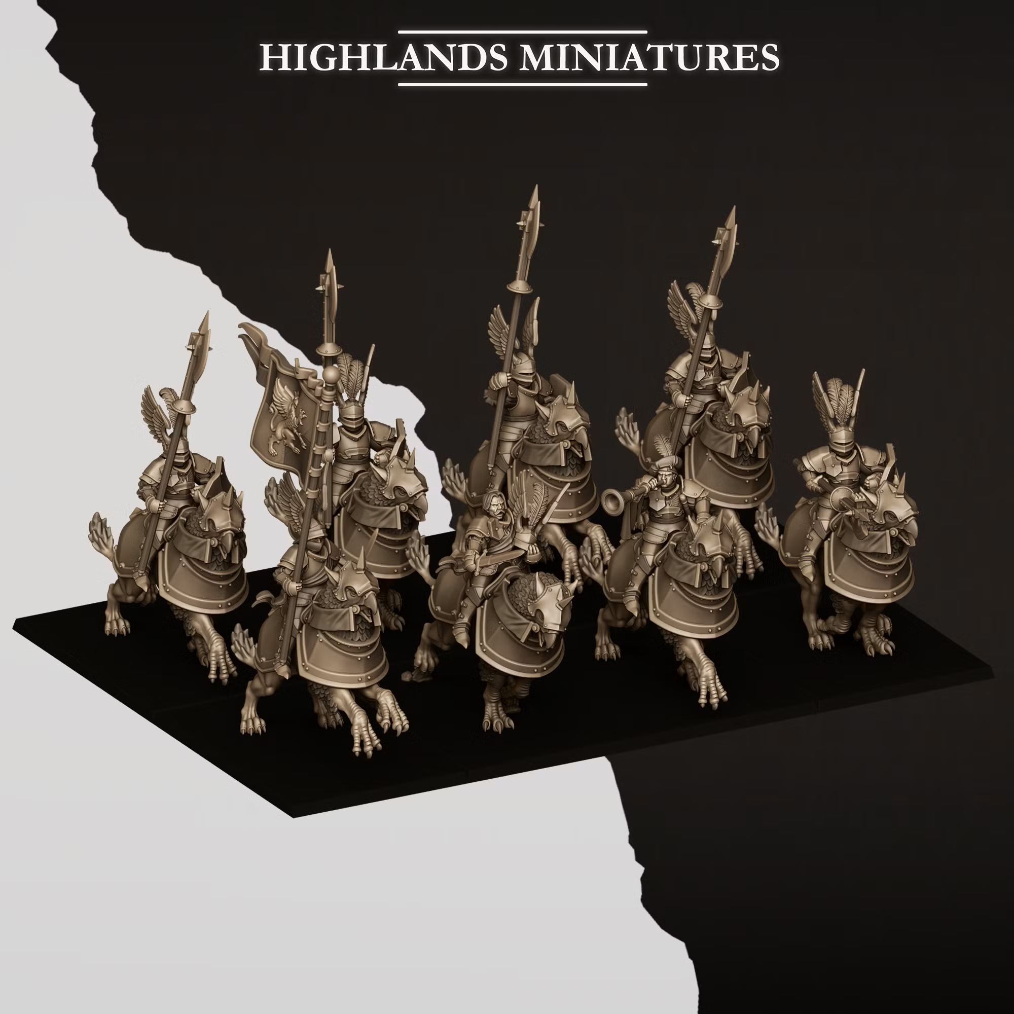 Wingless Gryphons Knights - 25mm to 32mm
