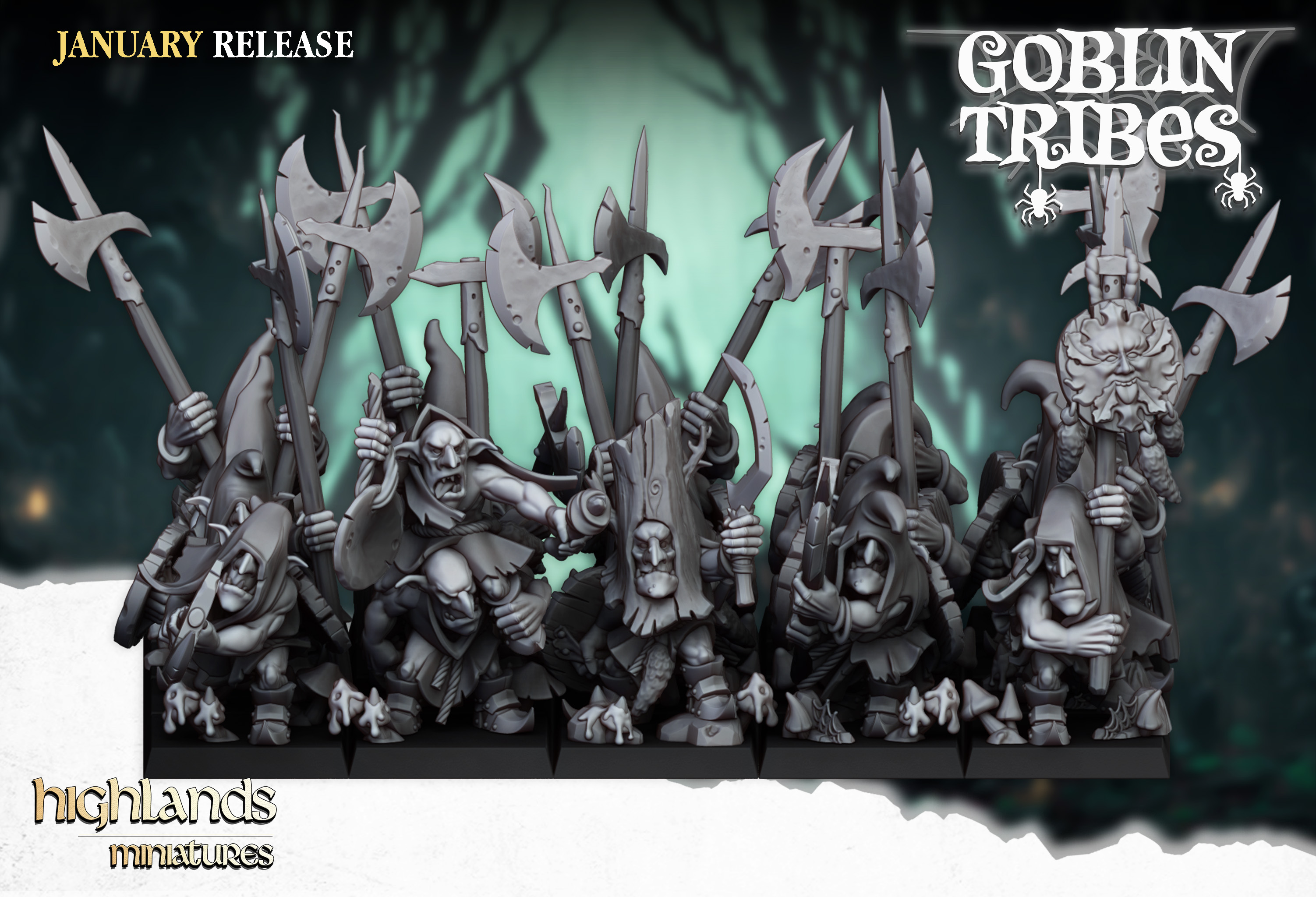 Goblins with Pikes - 25mm to 32mm - Swamp Goblins
