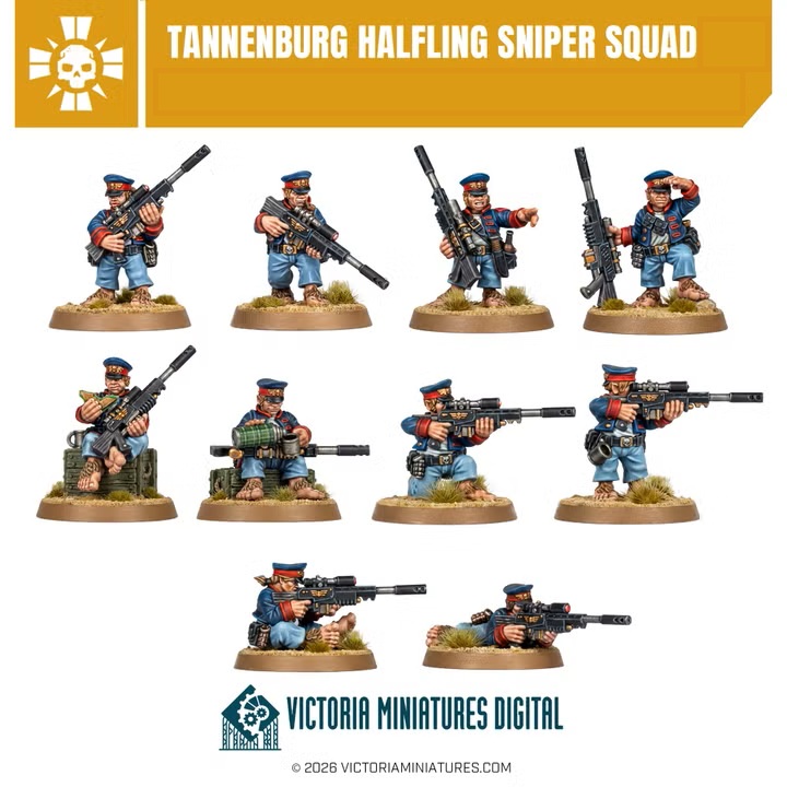 Tannenburg Halflings Sniper Squad - Victoria Miniatures