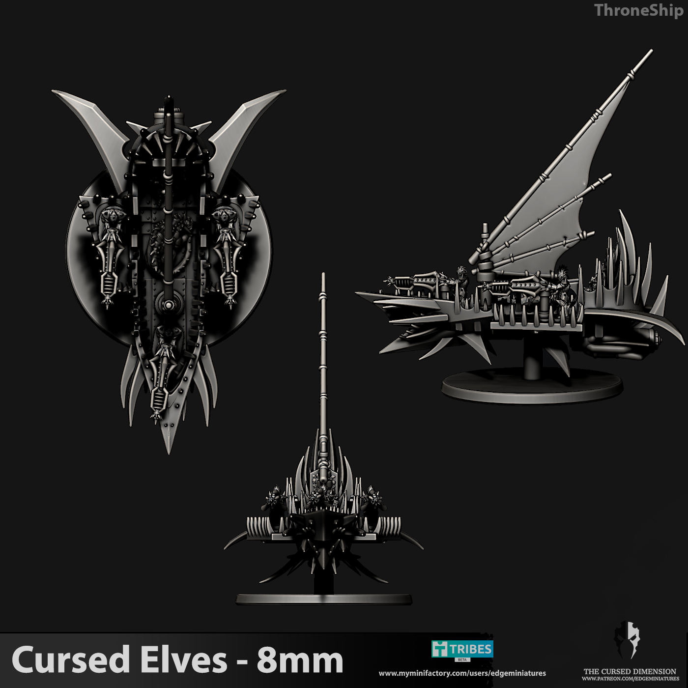 Throne Ship -  8mm - Cursed Elves