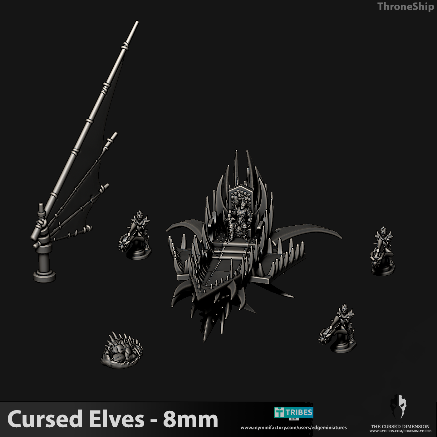 Throne Ship -  8mm - Cursed Elves