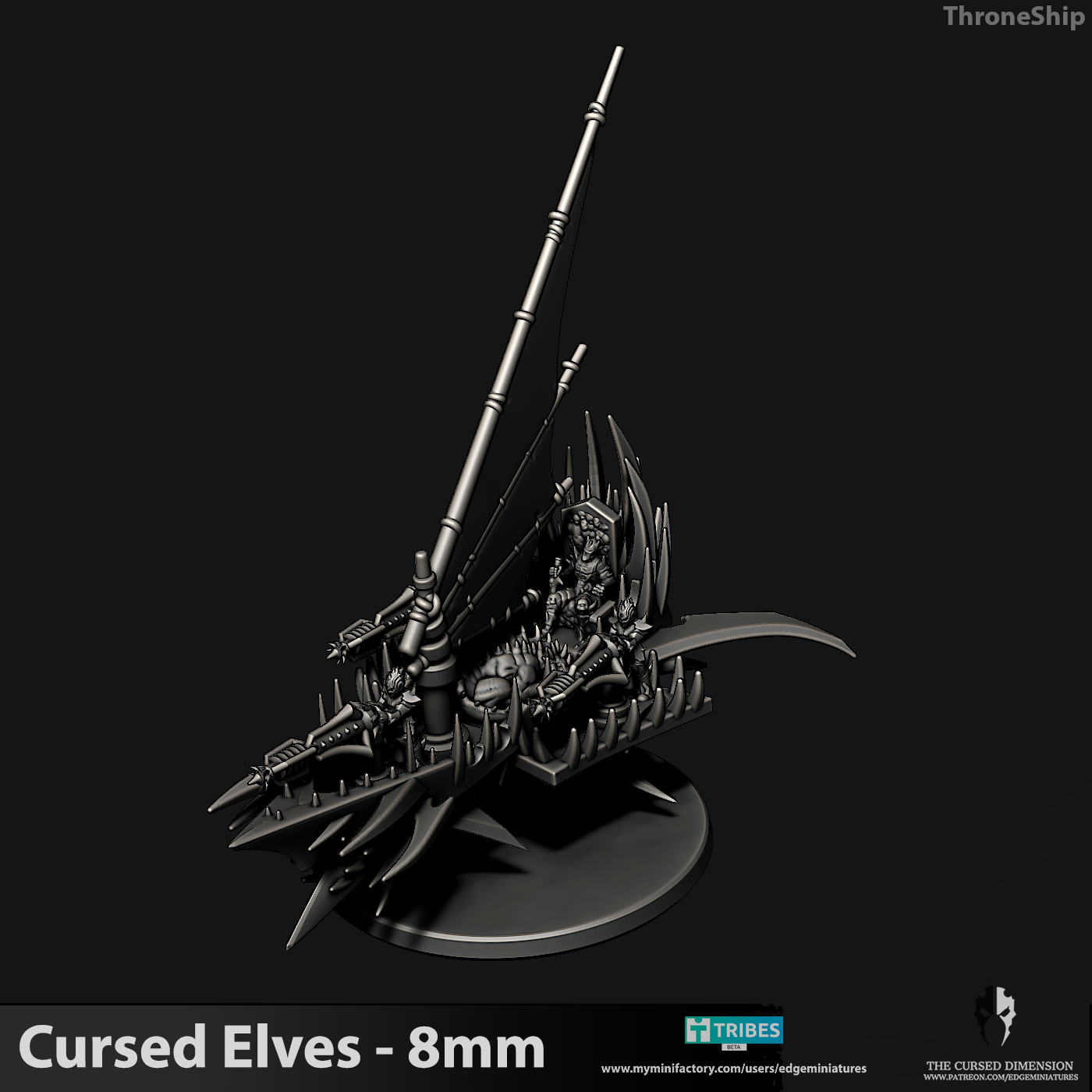 Throne Ship -  8mm - Cursed Elves