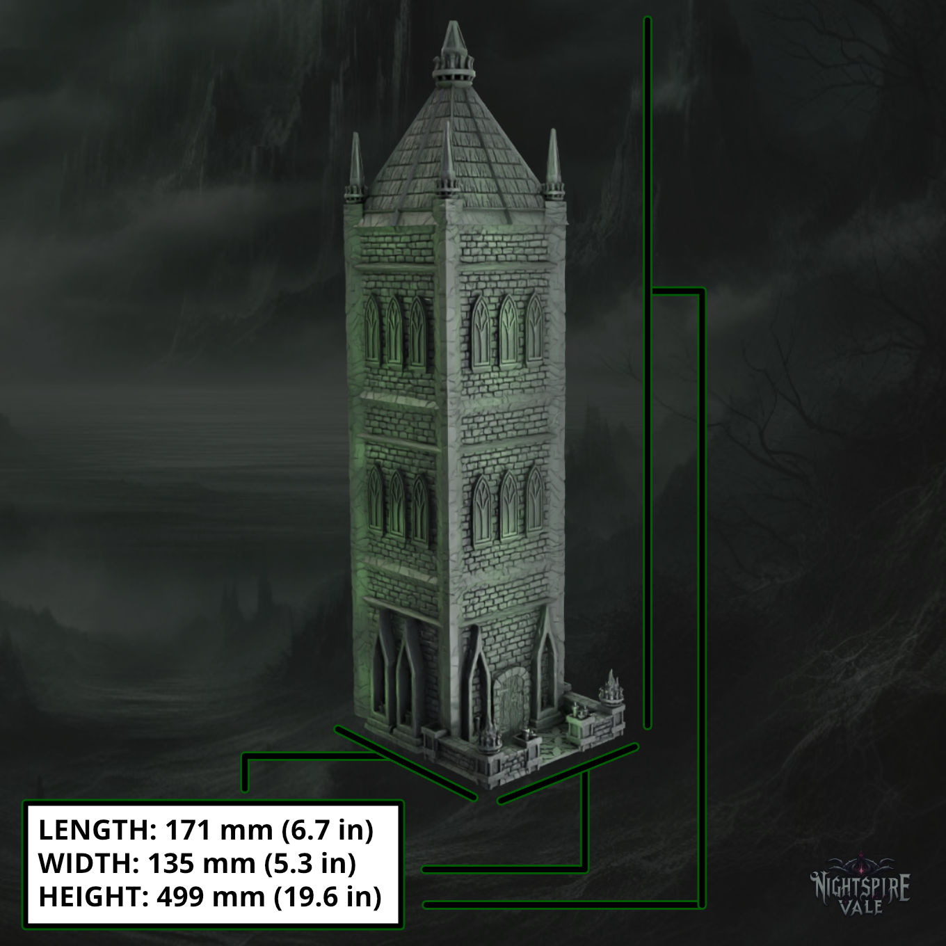 Hybrid Gothic Tower - 28mm to 32mm - Elderforge Games
