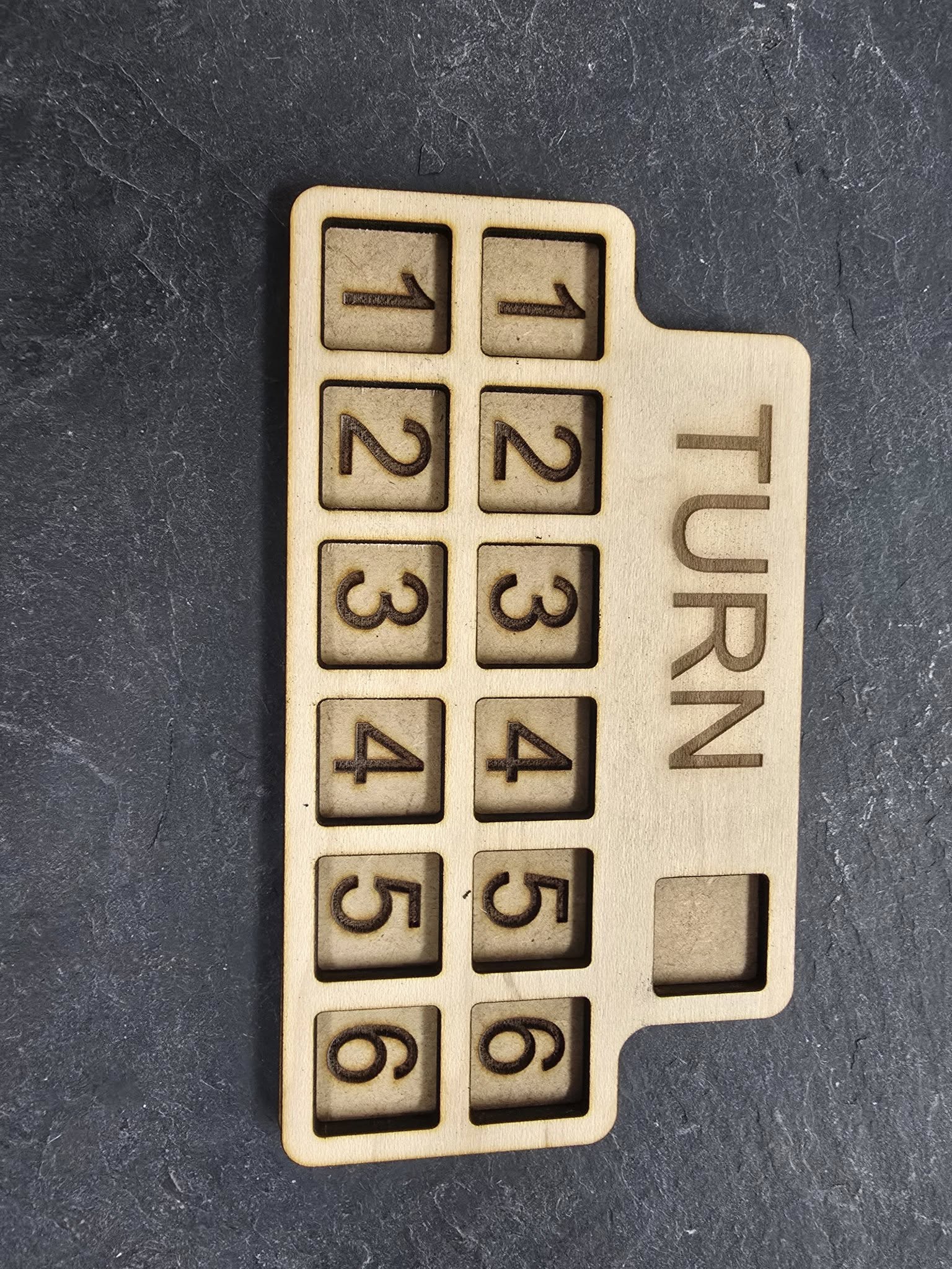 Turn Tracking Dice Tray - 1 to 6