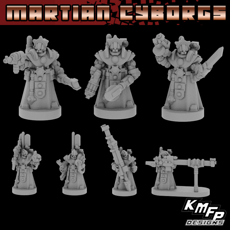 Infantry Type v Set - 8mm - Martian Cyborgs