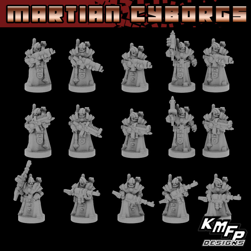 Infantry Type v Set - 8mm - Martian Cyborgs