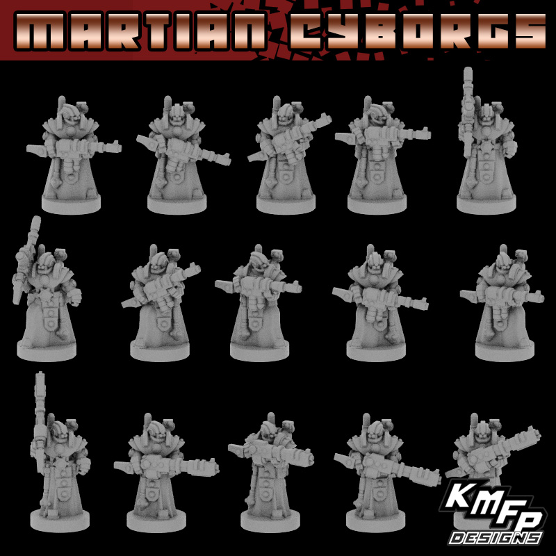 Infantry Type v Set - 8mm - Martian Cyborgs