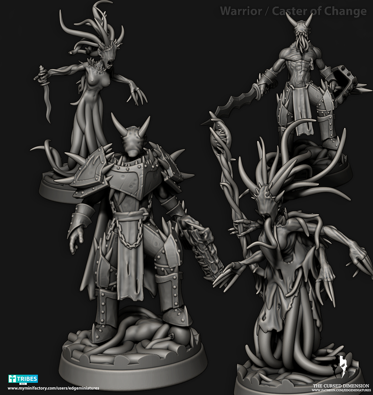 Warrior & Caster Set 28mm - Followers of Change