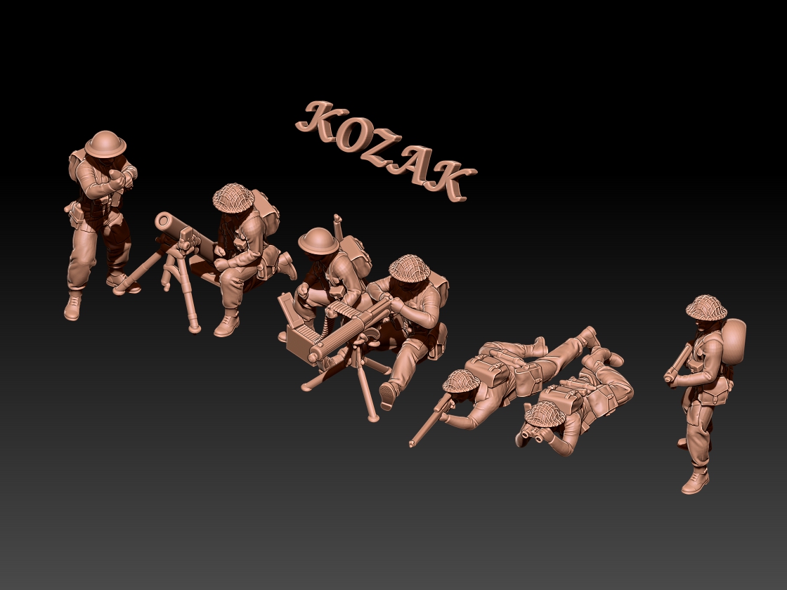 WWII British Support Team   1/100 to 1/60