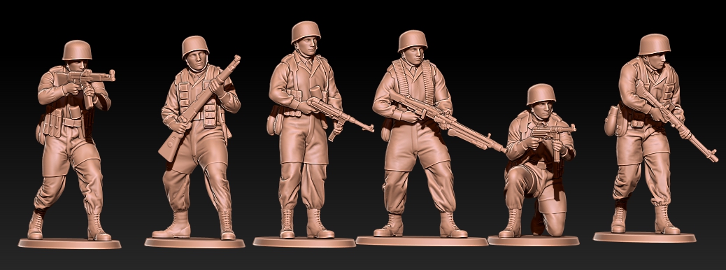 German Paratroopers - 1/100 - 1/72, 1/60 or 1/32 scale