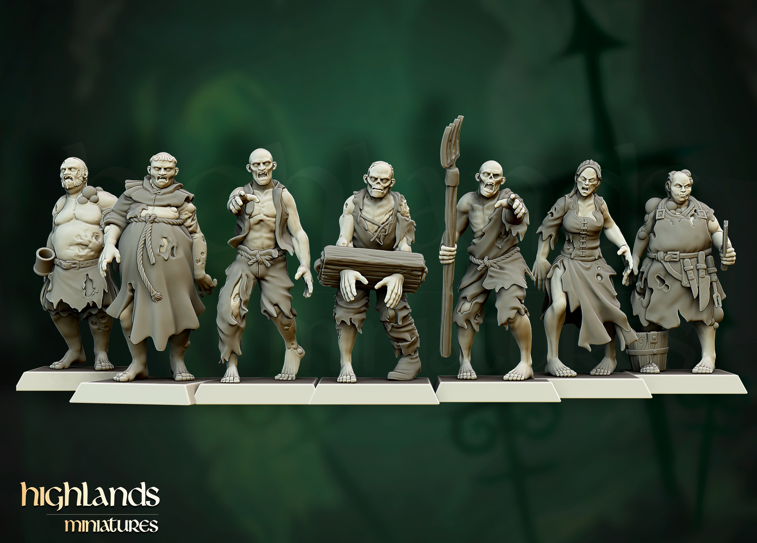 Zombie Villagers Unit - 25mm to 32mm - Transylvania