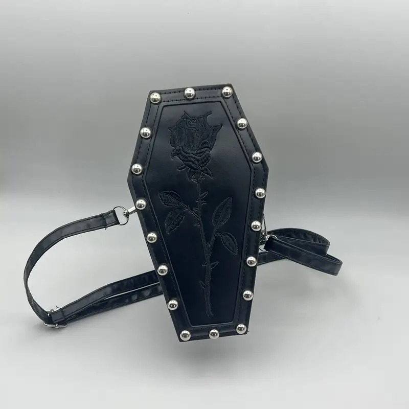 Beatiful Black Gothic Coffin Crossbody Bag