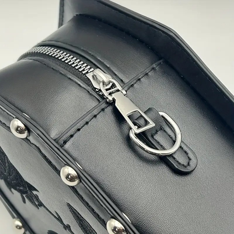 Beatiful Black Gothic Coffin Crossbody Bag