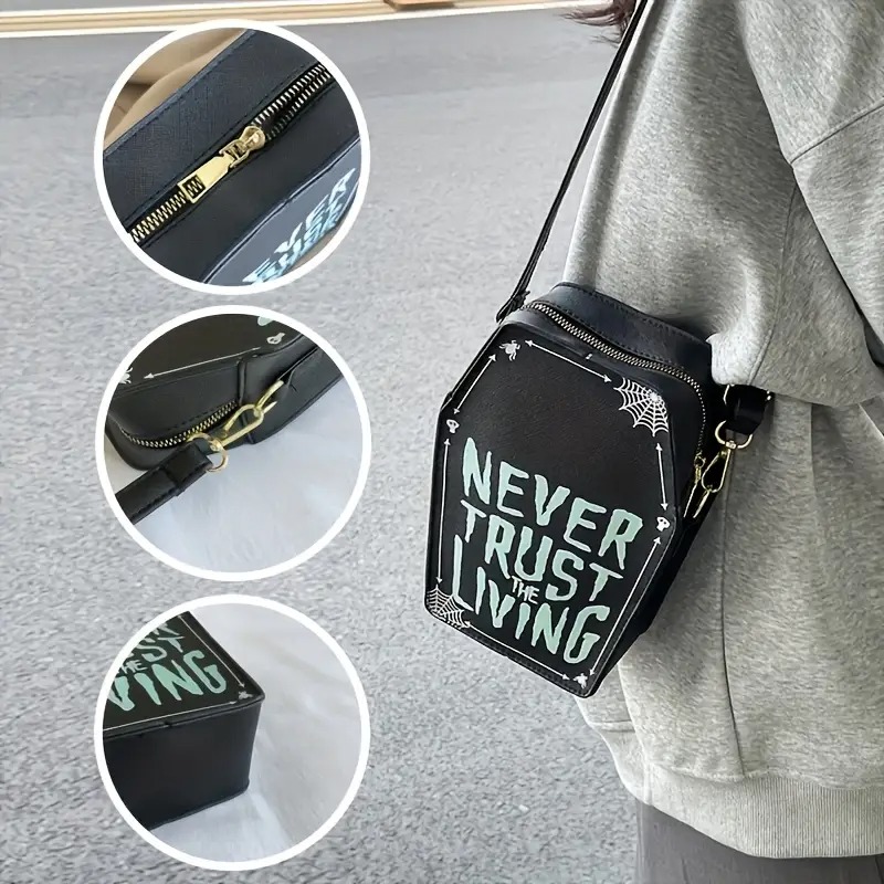 Never Trust The Living Crossbody Handbag