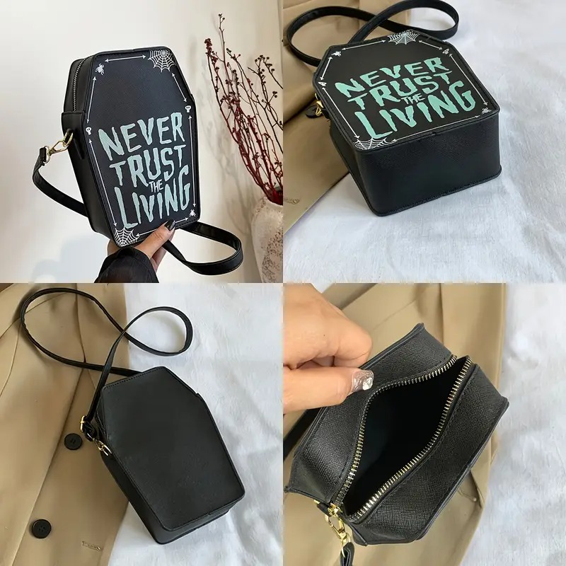 Never Trust The Living Crossbody Handbag