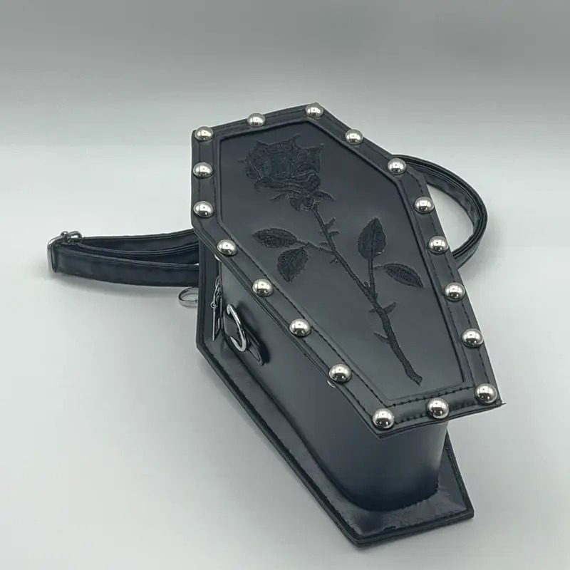 Beatiful Black Gothic Coffin Crossbody Bag