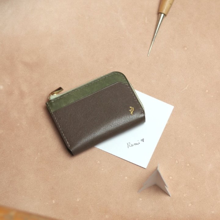 Green Remi zipper wallet