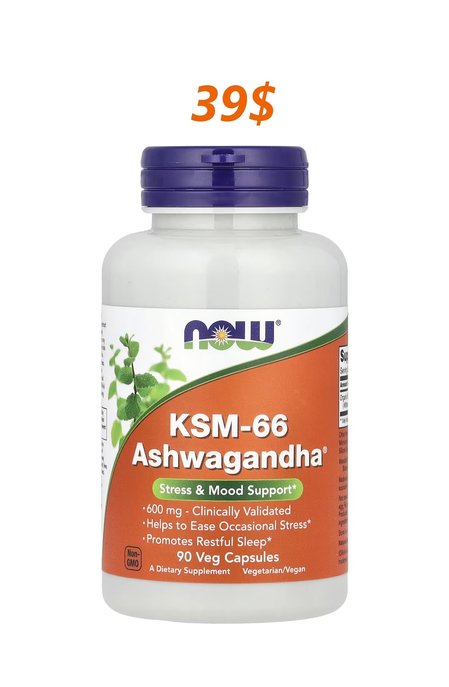 KSM-66 Ashwagandha 600mg 90' - NOW