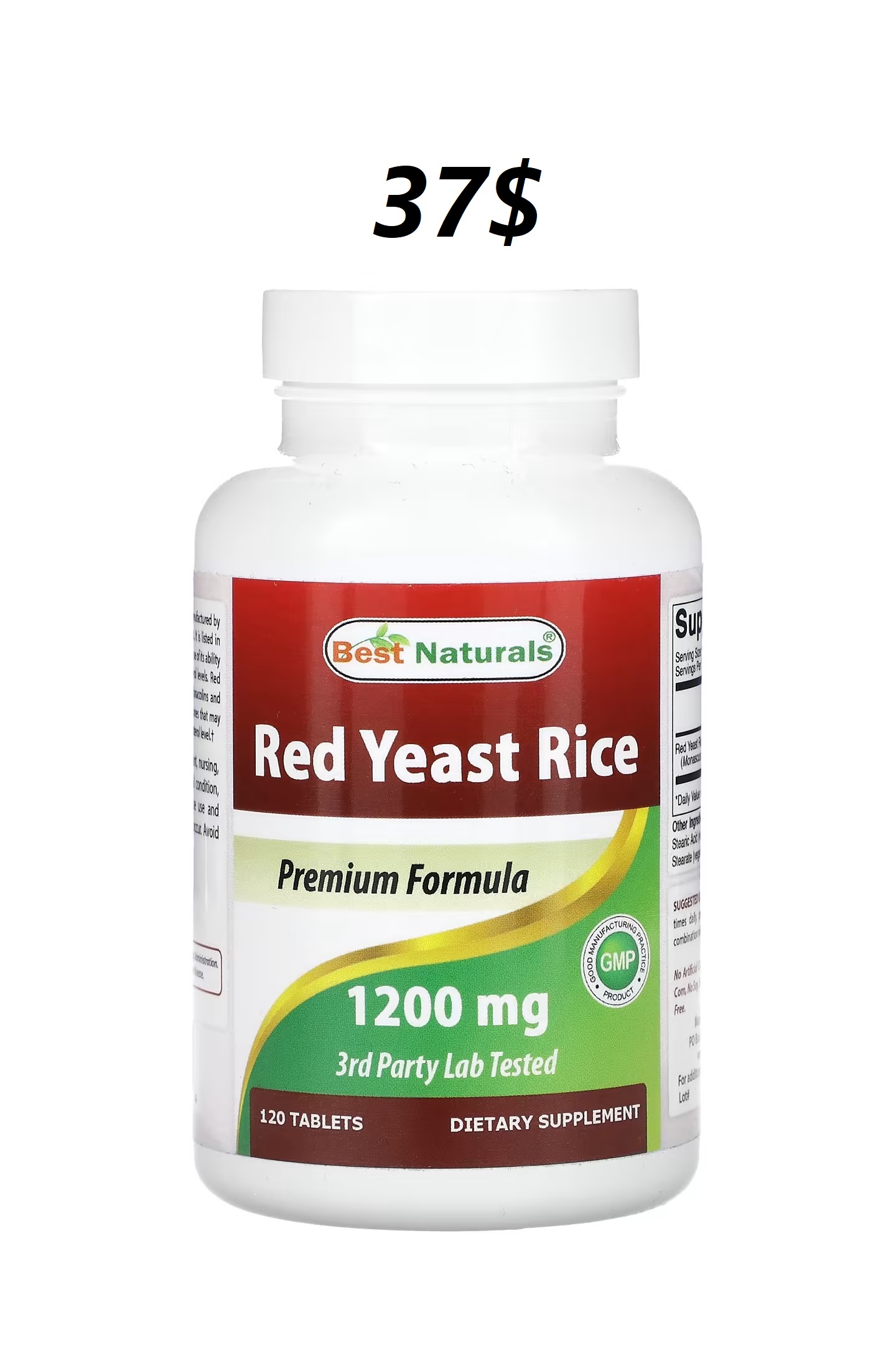 Best Naturals Red Yeast Rice 600 Mg - 2 Bottles, 120 Capsules Each, Dietary Supplement