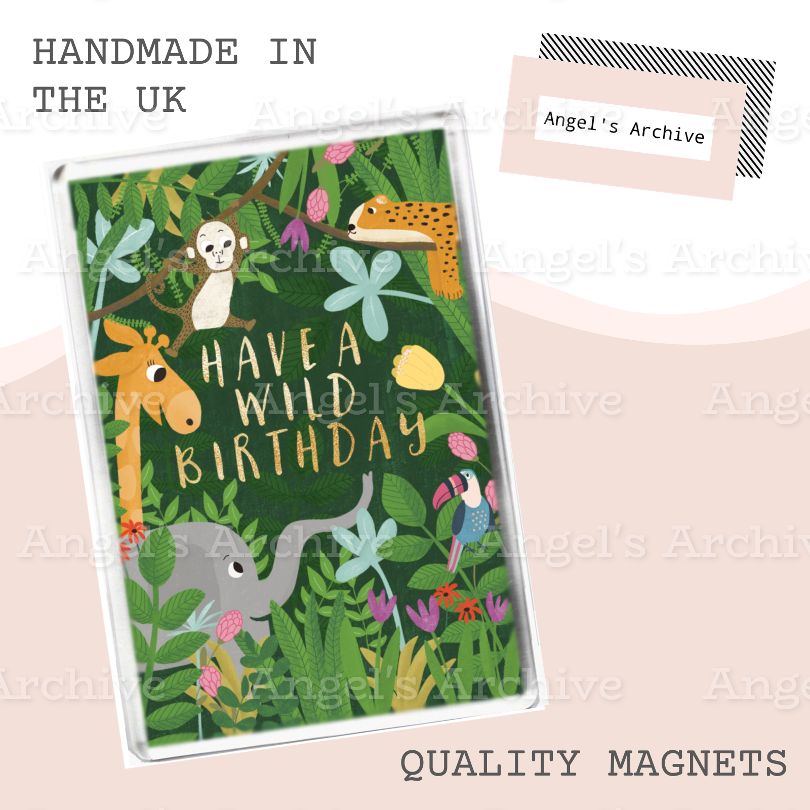 Happy Birthday ✳ Magnet ✳ Kids Jungle Themed Gift