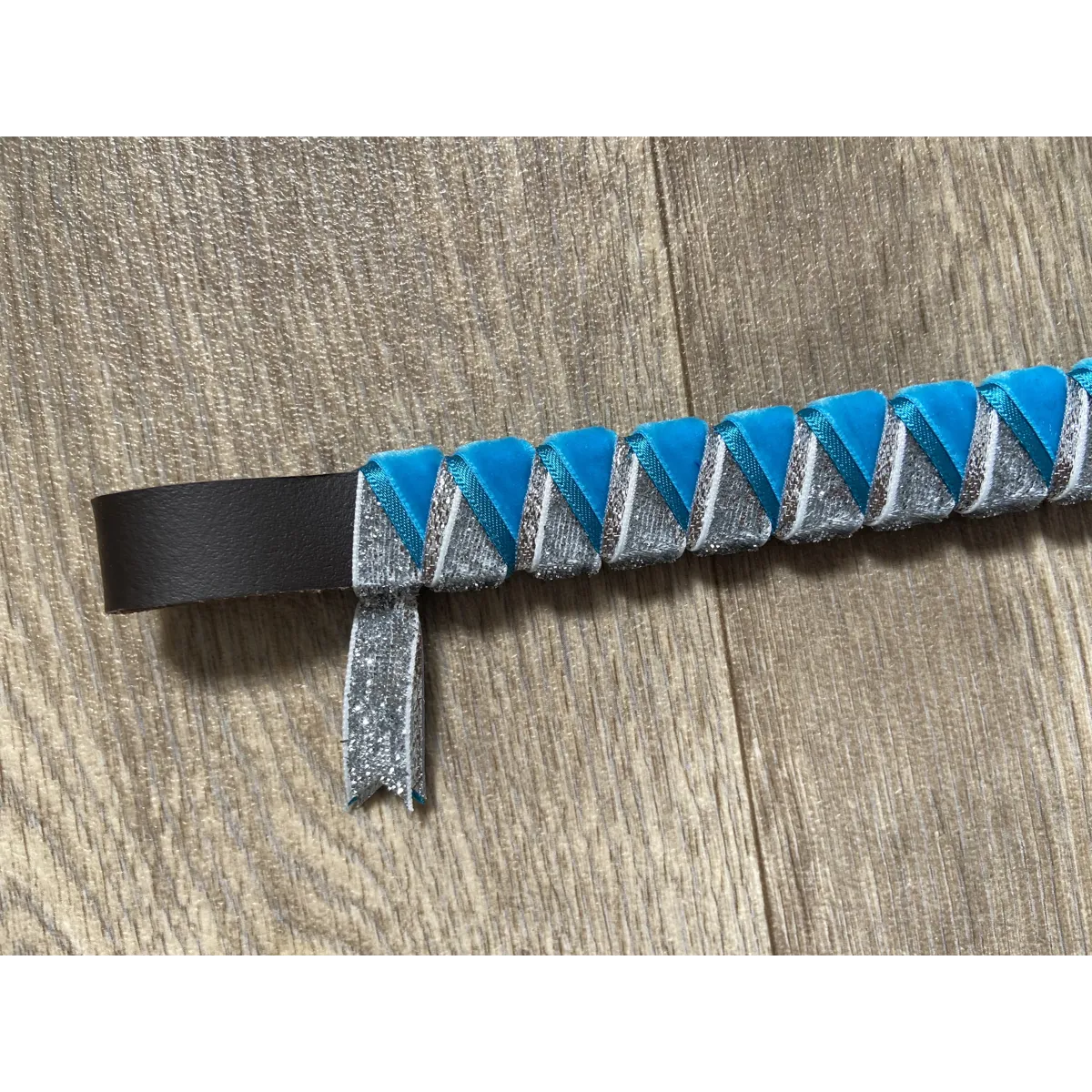 Turquoise and silver sparkle brow band. 12.5” extra small pony.  brand-new.