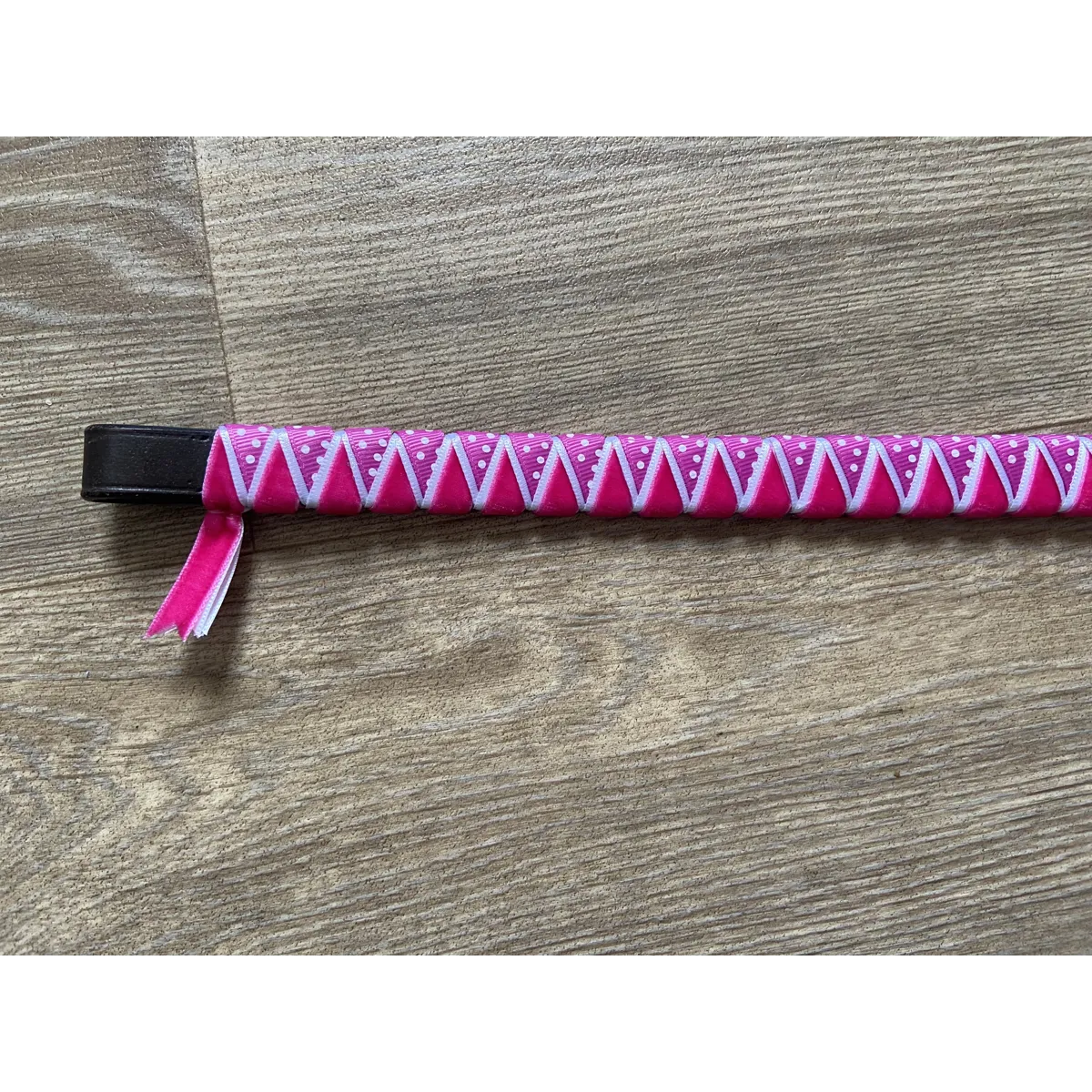Browband Heaven pink polka browband. BN. leather base.
