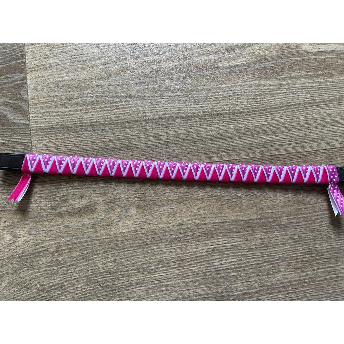 Browband Heaven pink polka browband. BN. leather base.