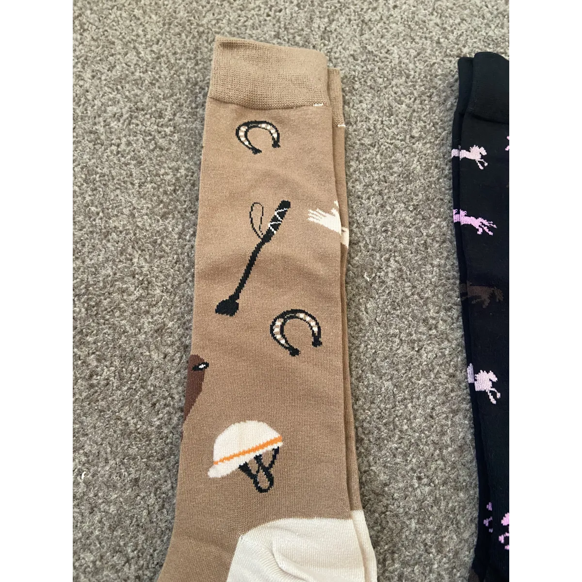 Long equestrian themed socks. BN. UK 6-9 EU 39-42