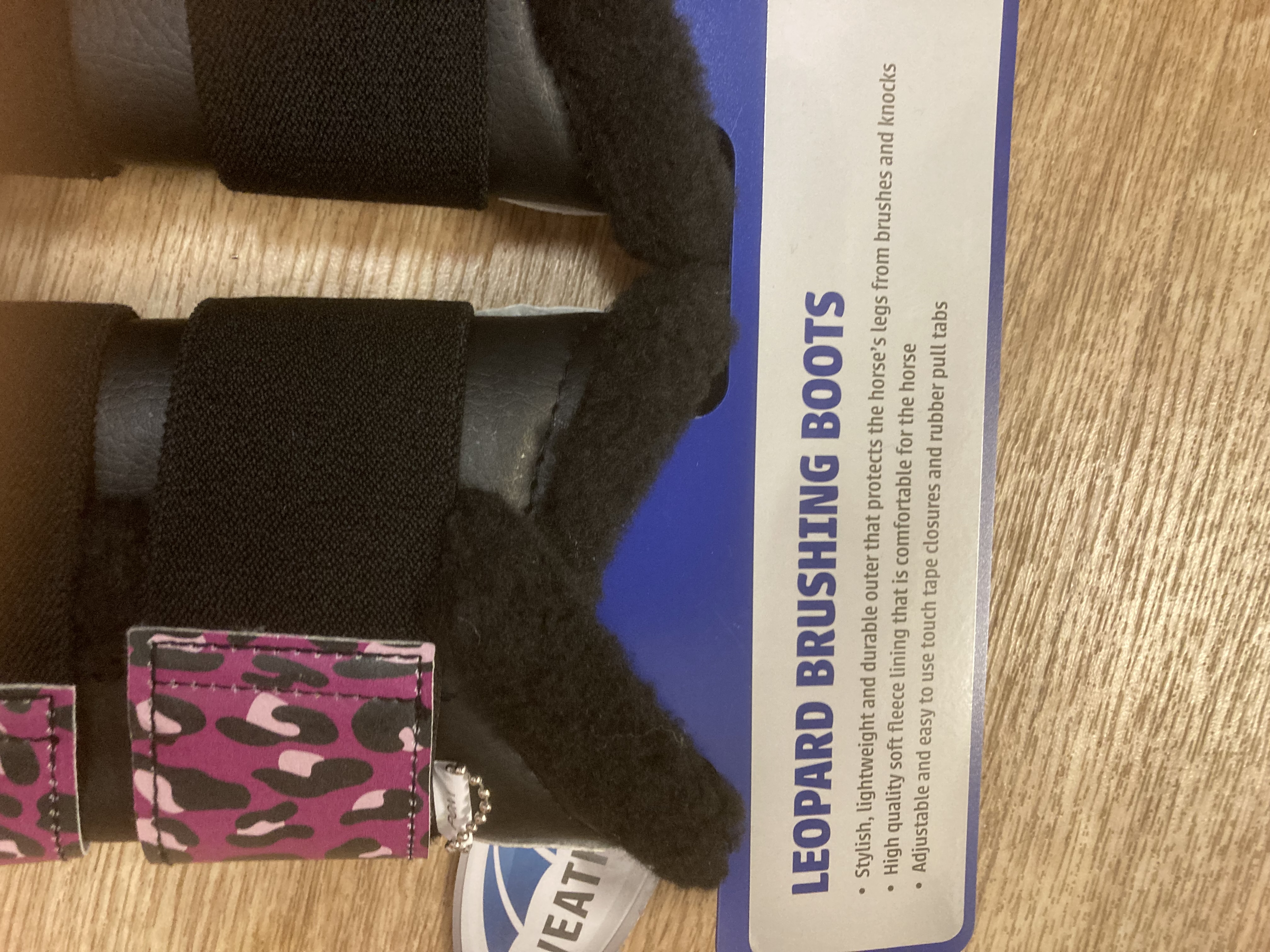 Weatherbeeta pink leopard print brushing boots. Pony. BNWT.