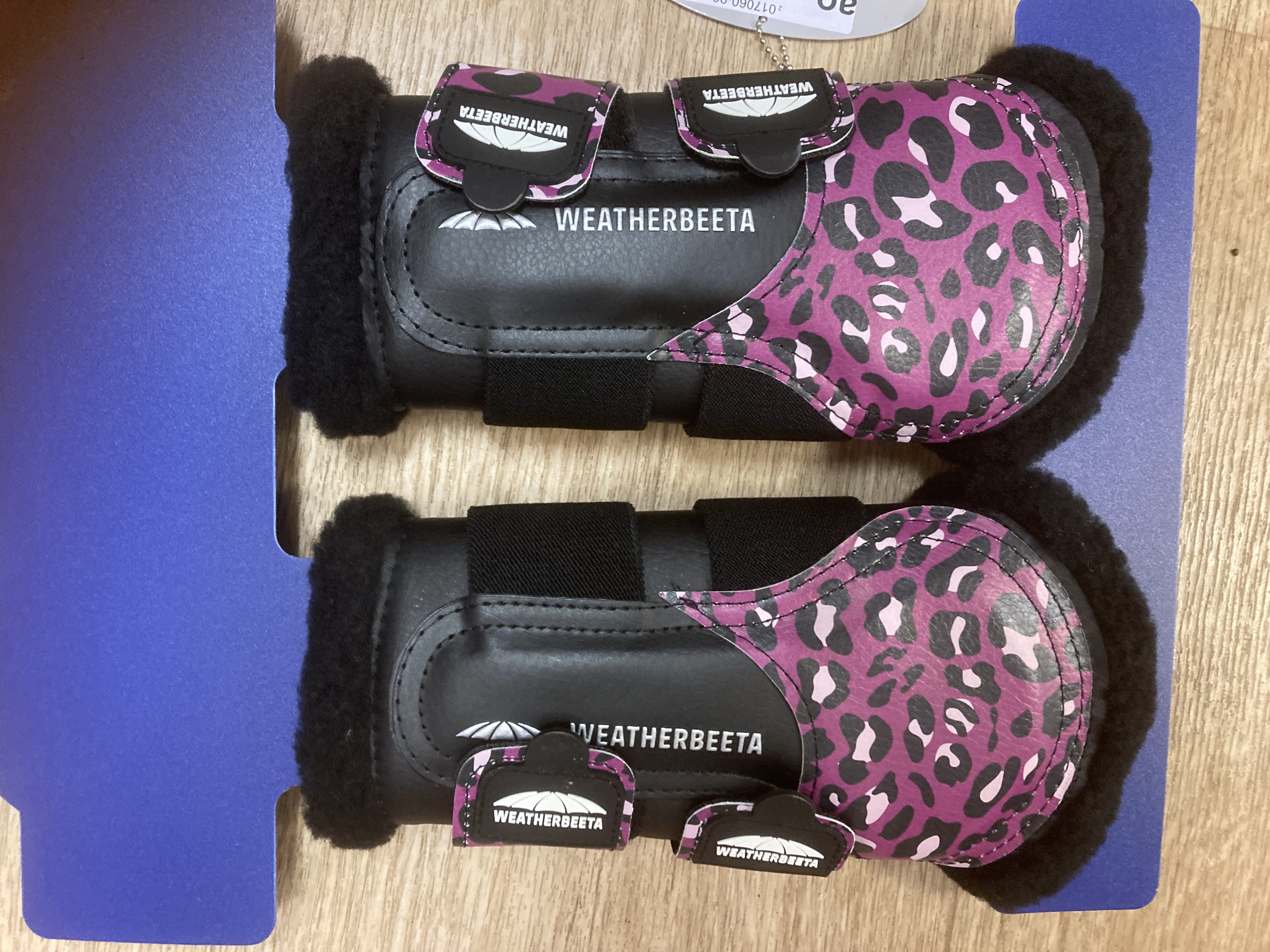 Weatherbeeta pink leopard print brushing boots. Pony. BNWT.