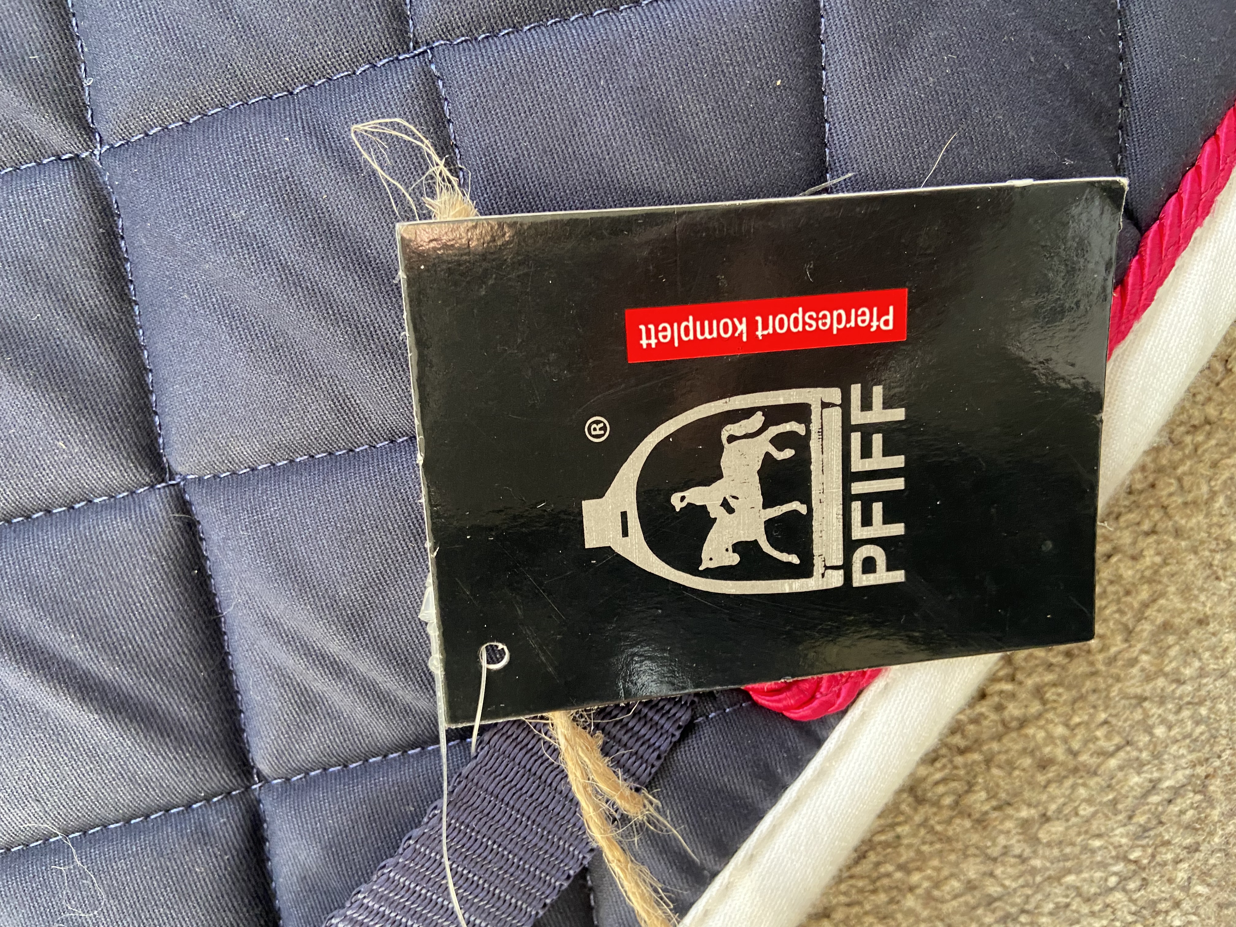 PFIFF Saddle cloth in Navy with Red/White Trim.  Full