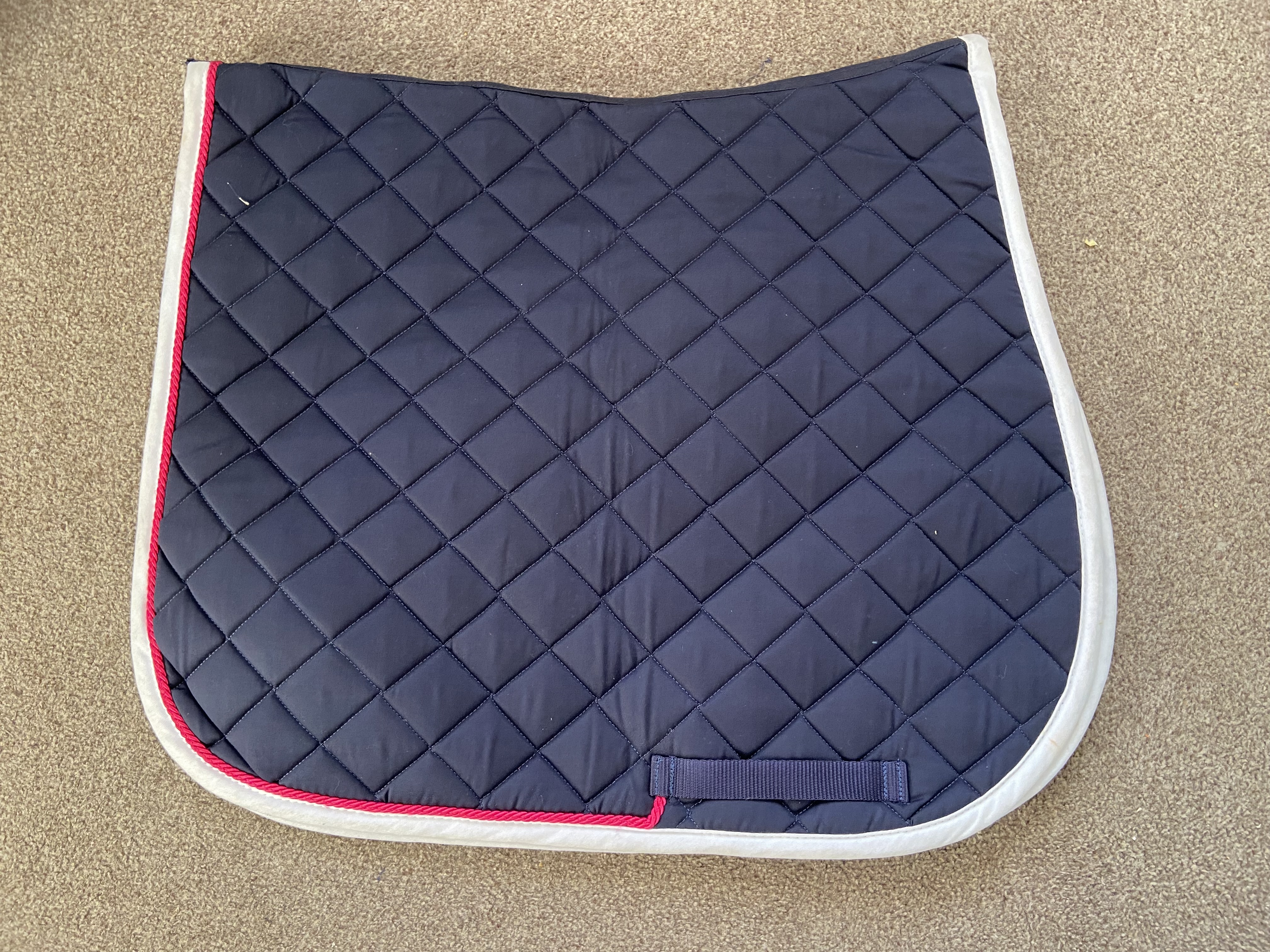 PFIFF Saddle cloth in Navy with Red/White Trim.  Full