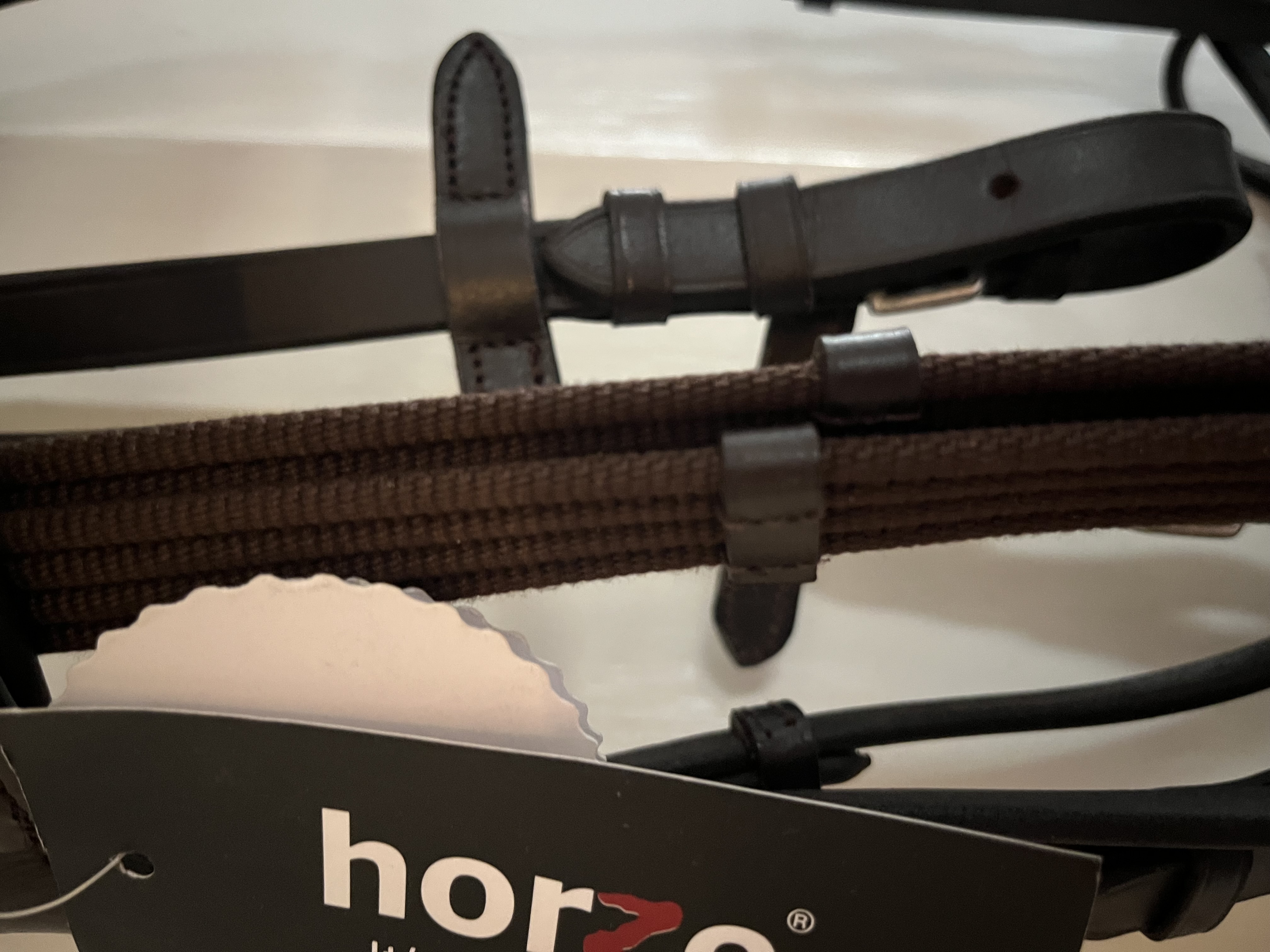 Horze padded patent havana leather bridle. BNWT. Cob size