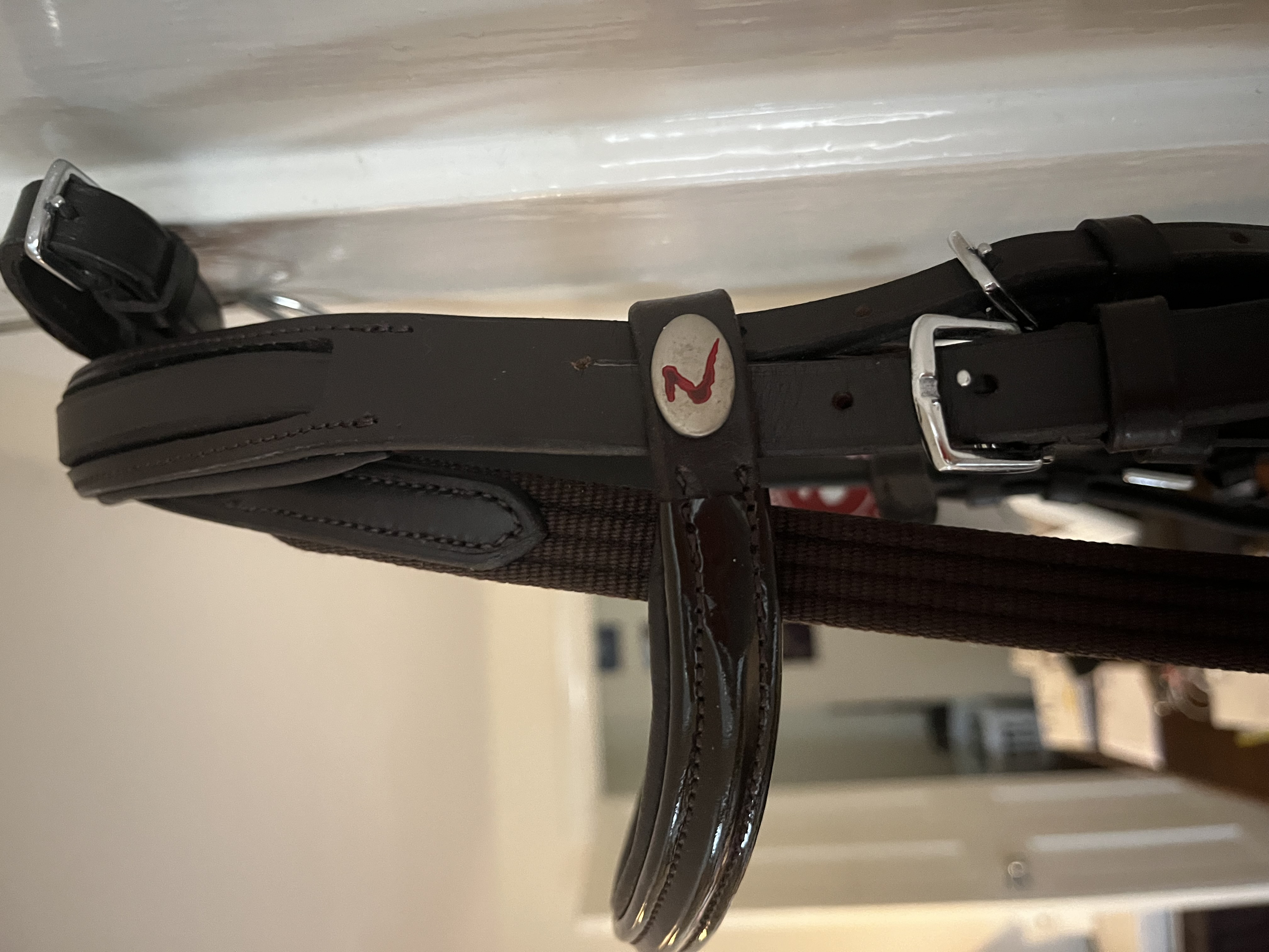 Horze padded patent havana leather bridle. BNWT. Cob size